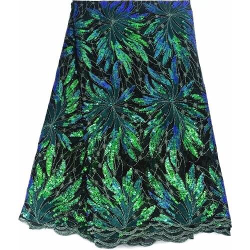 African french tulle embroidered Nigerian lace fabrics glitters high quality 2021 sequins lace wedding dress GX-125