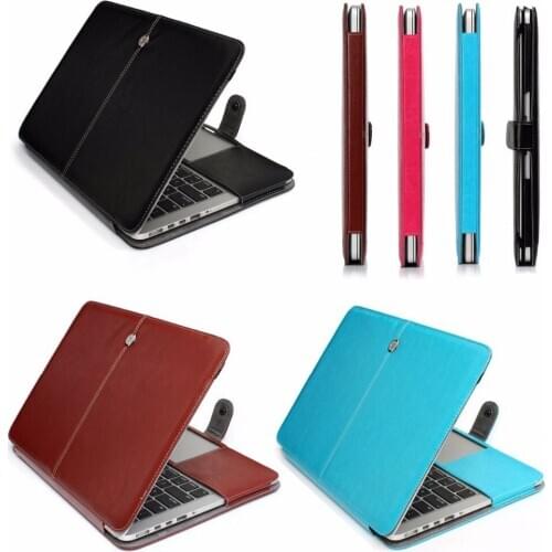 Notebook Case For Macbook Air 11 12 13 Soft PU Leather Bag For Pro Retina 13.3 15 Touch Bar A1706 A1989 A1707 Laptop Flip Cover