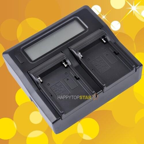 Dual Double Digital LCD Quick Charger for SONY NP-F970 F750 F960 FM500h FM50 FM55H FM70 Panasonic VBD1 VBD2 V607U V617U Battery