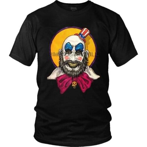Captain Spaulding Rob Zombie T Shirts Men Short Sleeve Cotton T-shirt Horror Film House of 1000 Corpses Tee Tops Fashion Tshirts