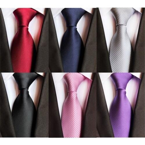 Tie Necktie Polyester Silk Neck Ties Men Business Wedding Party Black Pink Navy Blue