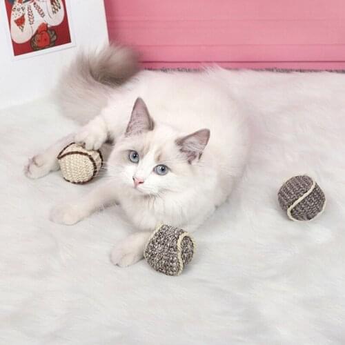 Interactive Cat Toy Pet Sisal Rope Weave Ball Pet Cat Dog Teaser Play Chewing Rattle Scratch Catch Toy Scratch Chew Toy Product