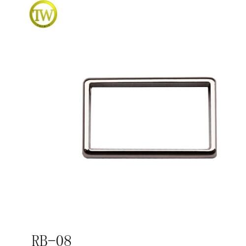 Custom zinc alloy silver handbag rectangle metal buckle belt release buckle 1 inches