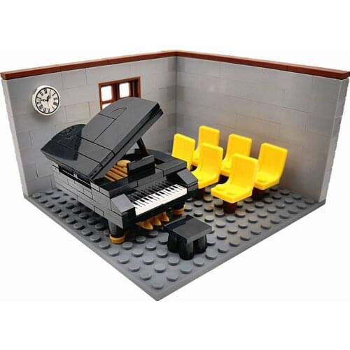 Creator Piano Fireplaces House Furniture Building Blocks City Street Corner DIY Bricks Gift Toys For Girl Boy Compatible Classic