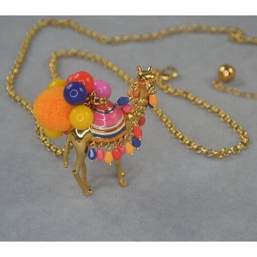 KS copper core gold plated camel Pendant Long Necklace clothing chain fashion atmosphere personality beauty