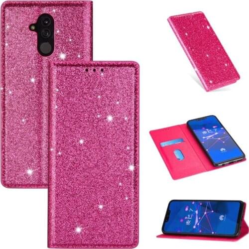 Fashion Bling Glitter Case for Huawei P40 P30 Lite P20 Pro P Smart Plus 2019 PU Leather Magnet Wallet Flip Cover with Card Slots