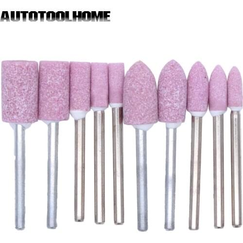 10Pcs Mounted Stone Point Abrasive Tools Grinding Wheels Bit Set for Dremel 4000 3000 Rotary Tools