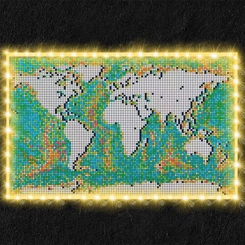 LED Light Set For 31203 World Map (Only LED Light, No Block Kit)