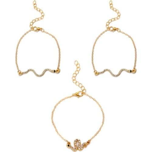 Jewelry Set Combination Retro Stacked Snake-Shaped Chain Bracelet Punk Pendant Bracelet