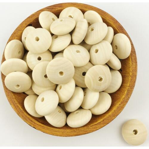 Unpainted Abacus Wooden Beads 30mm 50pc Unfinished Large Smooth Chunky Surface Drum Shaped Balls DIY Decor Crafts Beads Baby Toy