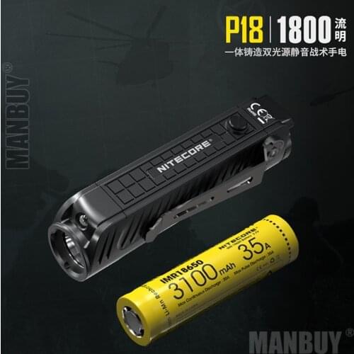 2020 NEW NITECORE P18 1800 Lumens CREE XHP35 HD LED White Red light Gear Law Enforcement Search Outdoor Camping Flashlight Torch