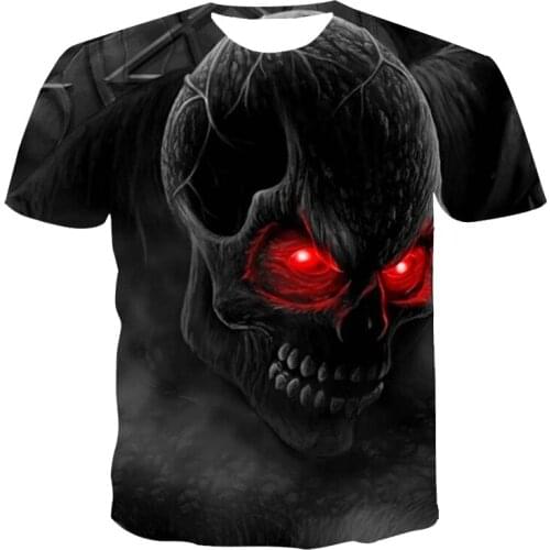 2020 summer new European and American men and women 3D short-sleeved t-shirt printing personality creative skull style