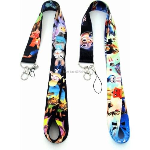 New 20Pcs Judy Hopps Nick Wilde Chief Bogo Benjamin Clawhauser Mr. Big The Lion Key ID Card Cell Phone Neck Strap Lanyard W
