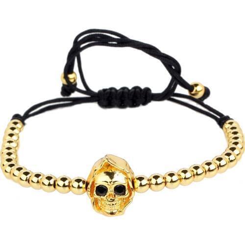 New Design Jewelry Skull Bracelet Men Women Strand Bracelet Fashion Hand Chain Friendship Skeleton Bracelets Gift BR198