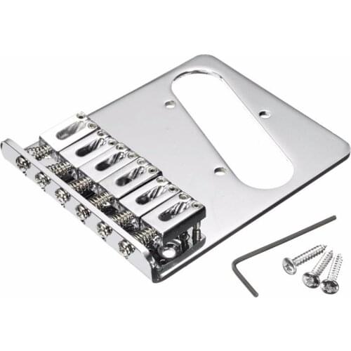 One Set Of Silver Chrome 6 TL Electric Guitar Bridge L Shape Saddle For Electric Guitar+3 Mount Screw+Hex Wrench