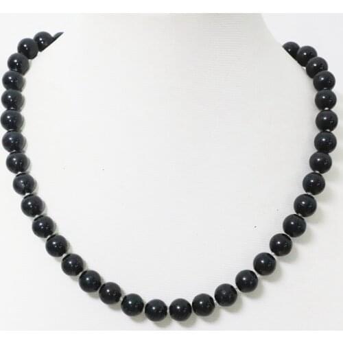 Black baking paint glass round beads necklace for women hot slade 8mm,10mm,12mm,14mm pretty party gift jewelry 18inch B1642