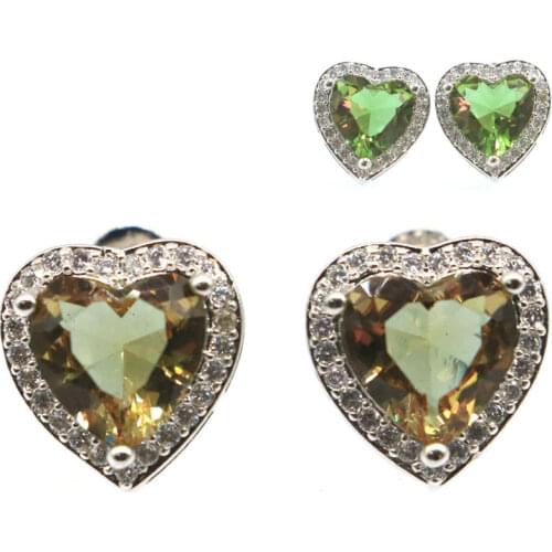 50x32mm Multi Color Long Big 16g Created Rhodolite Garnet Aquamarine Green Peridot Silver Earrings Eye Catching