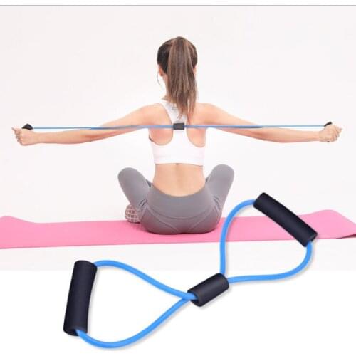 Yoga Gum Fitness Resistance 8 Word Chest Expander Rope Workout Muscle Fitness Rubber Elastic Bands for Sports Exercise