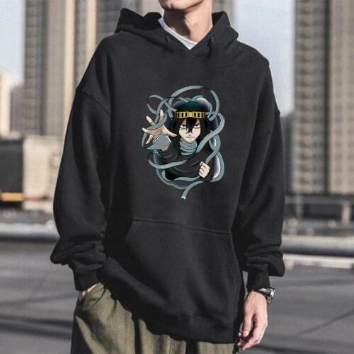 My Hero Academia Cool Aizawa Shouta Funny Anime Hoodies Men Fashion Magna Eraser Head Hero Print Winter Casual Loose Sweatshirt