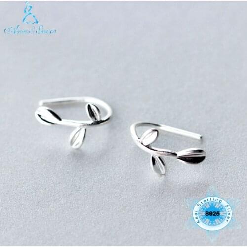 NEW 925 Sterling Silver 925 Jewelry Gold Women Earings Fashion Jewelry 3 Leafs Earrings Cute Students Gift Girls 2018