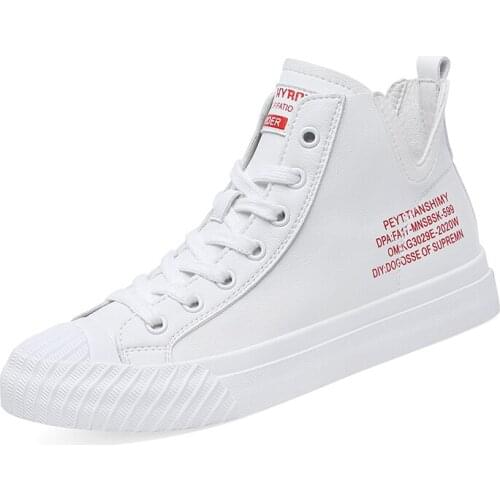 Round-Toe Flat-Bottom High-Top Shoes Lace-Up Solid Color Shoes WomenS Waterproof Platform WomenS Shoes