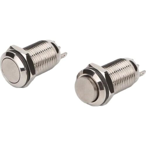 10mm Thread SPST Momentary 1no1nc Push Button Electric Metal Switch