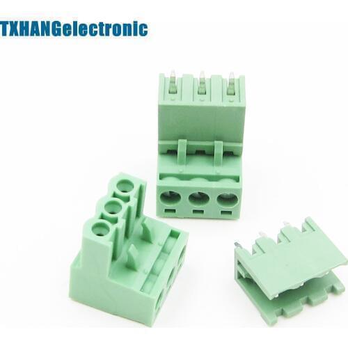 10Pcs KF2EDGK KF-3P 3PIN Right Angle Plug-in Terminal Contor 5.08mm Pitch diy electronics