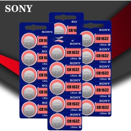 20pc Sony Original 100% CR1632 Button Cell Battery For Watch Car Remote Key cr 1632 ECR1632 GPCR1632 3v Lithium Battery