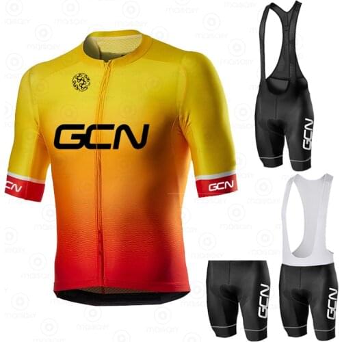 2021 GCN team New Cycling Clothing Short sleeve sets Quick Dry Bicycle clothing summer Men Cycling Jersey set MTB bike suits