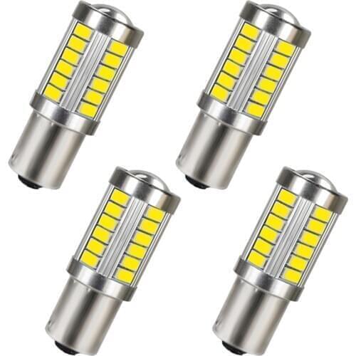4PCs 1156 1157 P21W BA15S 33SMD 5630 5730 LED Car Backup Reserve Light Motor Brake Bulb Daytime Running Lights White Yellow Red
