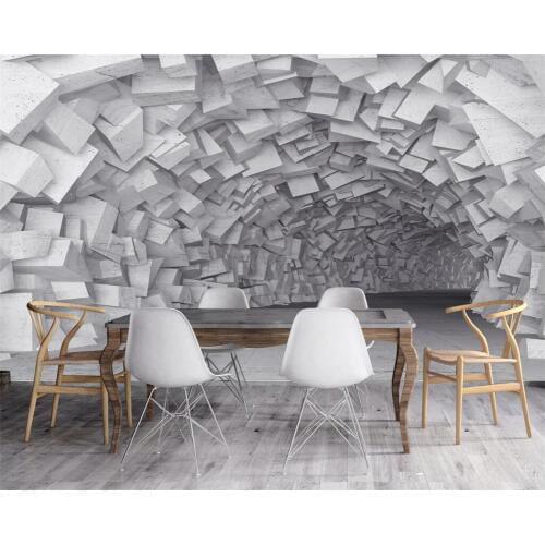 Beibehang Custom wallpaper 3D European retro extension space tunnel industrial wind TV sofa background wall murals 3d wallpaper