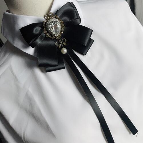 Free shipping new casual WOMAN female collar suit bow tie men women jacket dress collar cravat school uniform black