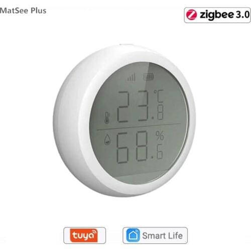 Tuya ZigBee 3.0 Smart Home Wireless Temperature Humidity Sensor Detector With LED Screen App Monitor Remote Control Hub Needed