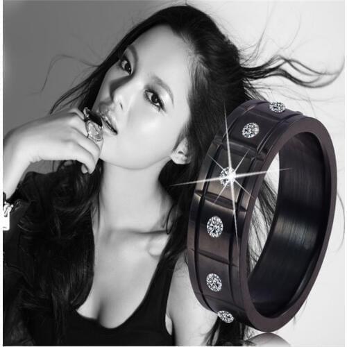 Bijoux Femme Vintage Zircon Rings For Men Bague Titanium Stainless Steel Ring Anel Feminino Christmas Gift Women jewelry anillo