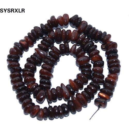 Wholesale Natural Gravel Shape Brown Dye Color Shell 5-8 MM Stone Beads For Jewelry Making DIY Bracelet Necklace Strand 15.5