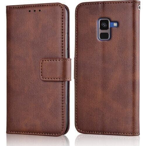 Flip Leather Wallet Case for On Samsung Galaxy A8+ A730 A730F SM-A730F Case Back Cover for Samsung A8 Plus Case
