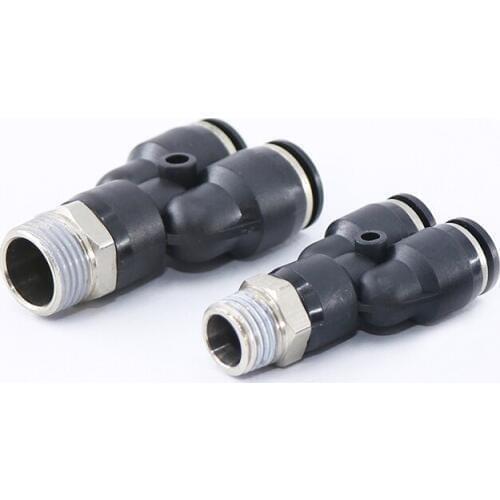 Black PX series Pneumatic Fitting Y Shaped Tee for 4/6/8/10 mm Air Coupler Connector Threaded tee