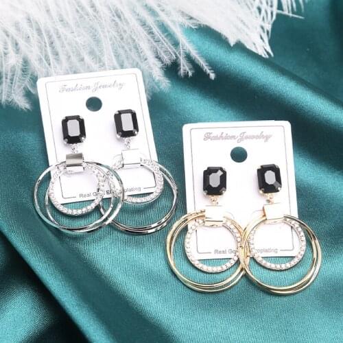 2021 Trend Long Hanging Unusual Stainless Steel Earrings Punk Aesthetic Piercing Korean Big Vintage Geometric Earrings For Women
