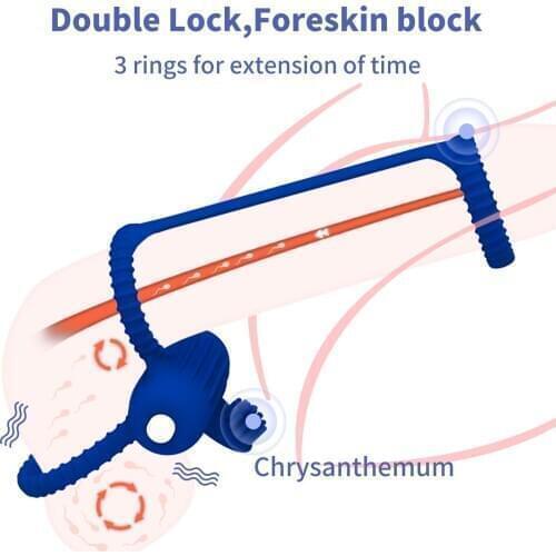 Double Lock Intensive Brush Male Chastity Device Penis Rings Delay Ejaculation Cock Rings Sex Toys for Men Adult Sex Products