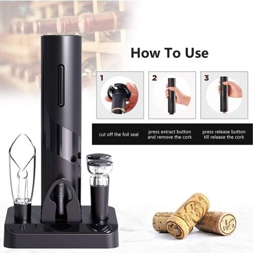 NEW Electric Wine Opener Dry Battery Type Automatic Corkscrew Wine Bottle Opener with Foil Cutter Kitchen Tool Can Opener Set