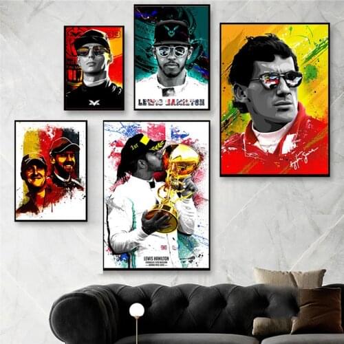 F1 Racer Classic Abstract HD Creative Poster Canvas Painting man racer living room decor home art decoration frame fabric poster