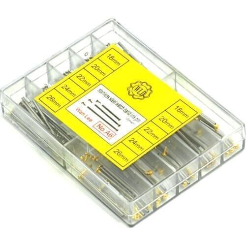 BD-A6 Assort Golden Silver Cap T Bars 1.3mm Diameter 12mm ~ 30mm Stainless Watchband Link Pin Watch strap Link Friction Bars