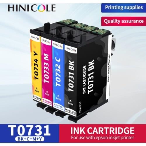 HINICOLE For Epson T0731 Cartridge Full With Ink with Chip Work For Epson Printer TX209 TX210 TX219 TX409 TX121 T30 CX5900 TX510