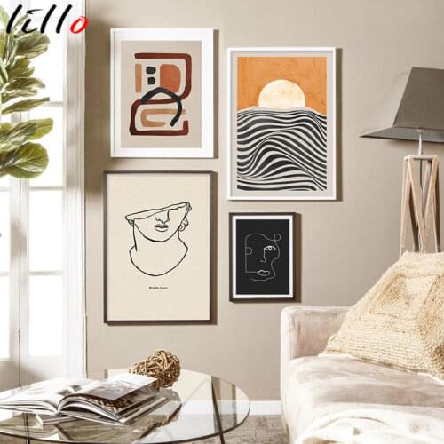 Artistic frames for wall, abstract boho nature, beige, modern, rainbow, canvas painting, posters, pictures for home decor
