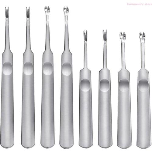 HX6D 8pcs U V Shaped Leather Stitching Skiving Tool DIY Craft Stainless Steel Grooving Punching Tools Kit Hole Puncher Edge