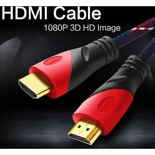 HDMI-compatible Cable Gold Plated Connection with Red, black and white mesh 1080P,0.5m,1m,1.5m,2m,3m,5m,8m,10m,15m