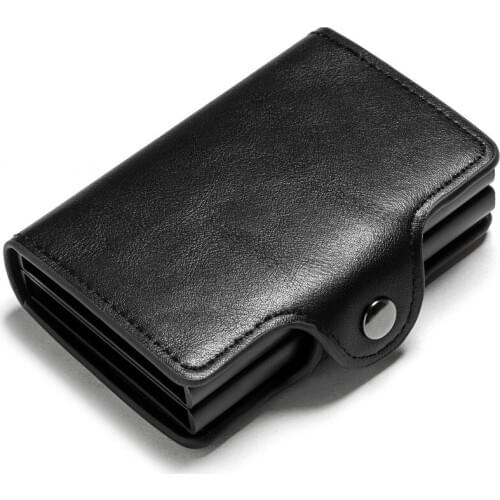 Classic Engraving Men Wallet ID Credit Card Holder for Men Rifd Aluminium Holder Purse Male Two Layers Men Bank Card Wallets