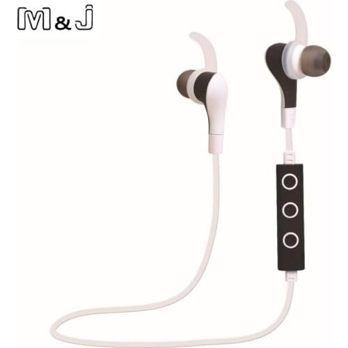M&J New Wireless Bluetooth 4.1 Stereo Earphone Sport Running Studio Music Headset with Microphone For Iphone Samsung