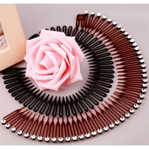 Imixlot 3pcs Cute Trendy Black Comb Spring Hair Accessories for Women Comb Twist Braid Tool Brown Barrette