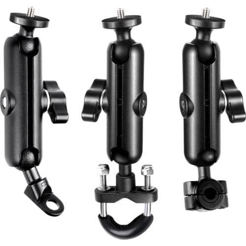 Upgraded Handlebar Fixing Bracket for Go pro Hero 9 Motorcycle Rearview Mirror Screw Holes Stand Holder for Go pro Hero 9 Black